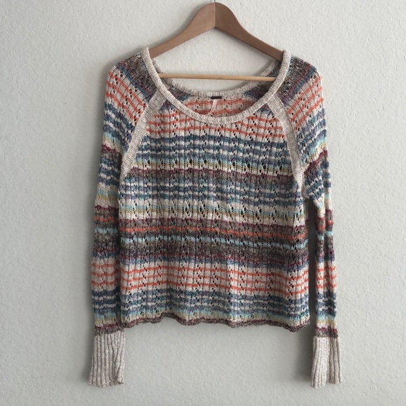 Free People Sweaters - Free People Open Knit Striped Sweater